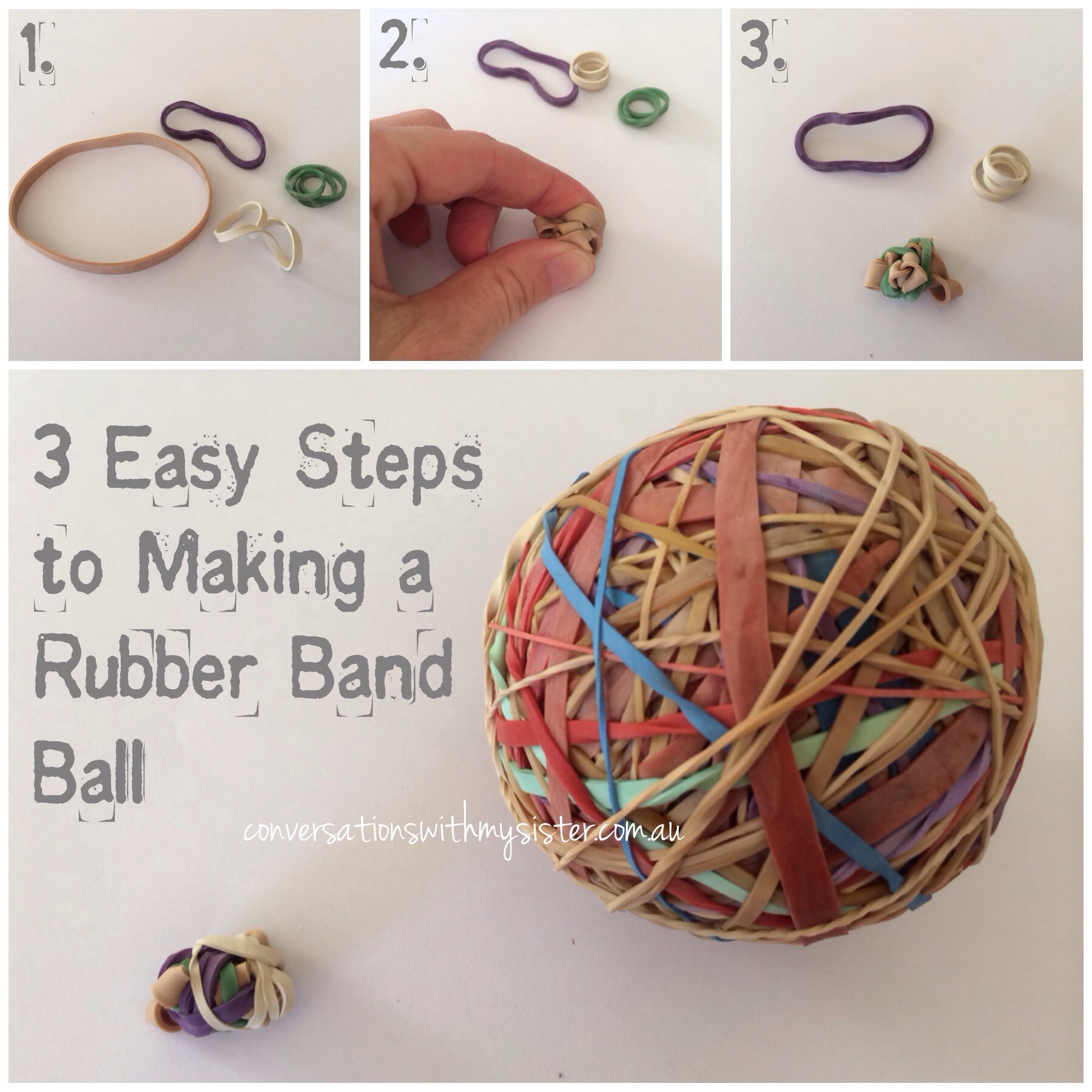 Saving and storing rubber bands into a rubber band ball is not only an environmentally conscious activity, it is also a practical money-saving idea. It is not necessary to spend money on a bag of new ones at the supermarket or stationery supply store when you can reuse the ones being delivered to your home for free. Here are the simple steps to follow to start your own.