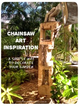 This Chainsaw Art (ch-art) is a perfect example of using a touch of creativity to reuse or repurpose something no longer in its original form and turning it into something useful. In this case a quirky garden feature.